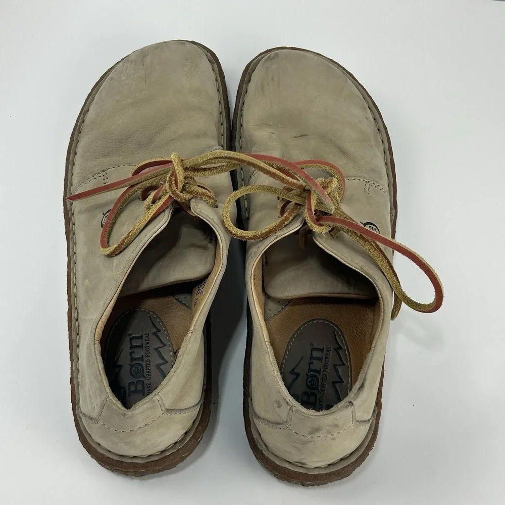 Born Men's Leather Chukka Boots Beige Tan Lace Up Casual Shoes Size 9 D5